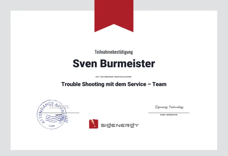 Sigenergy Trouble Shooting