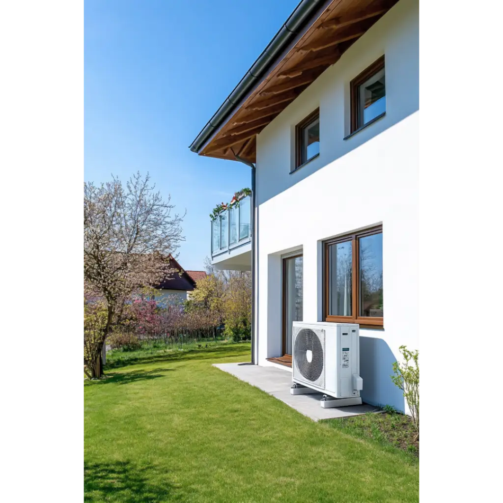 Wärmepumpe im Garten